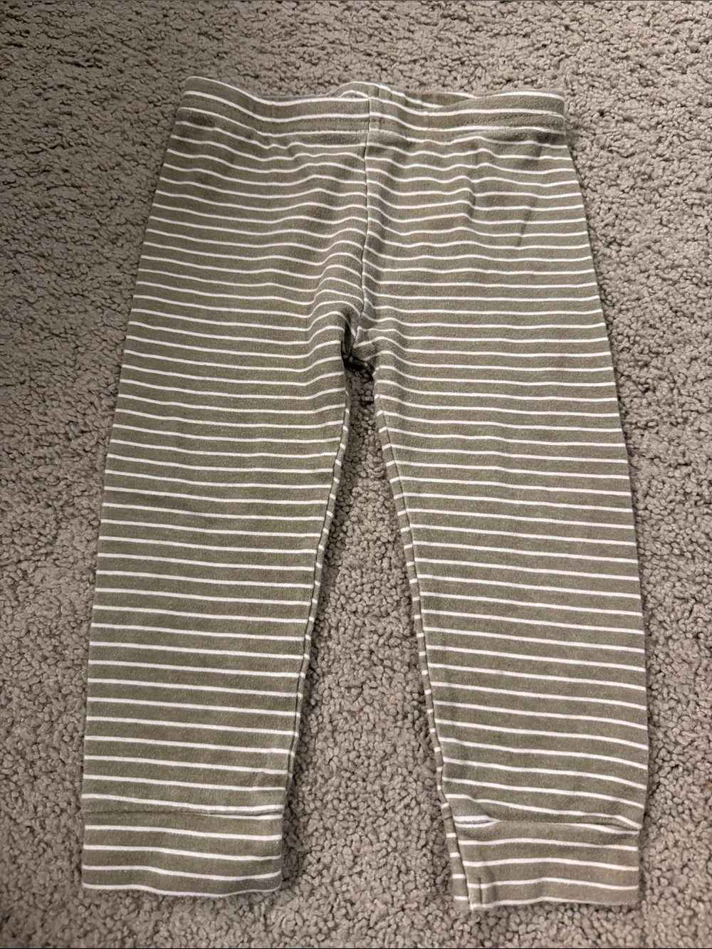 Kids Olive Green Striped Casual Pants
